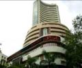 Volatile Sensex ends down 142 points