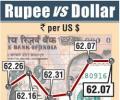 Rupee hits one-week high; weak shares hurt