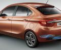 Tata Tigor looks to drive between two lanes