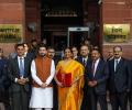 Sitharaman back with traditional 'bahi-khata' for her 2nd budget
