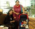 Spotted: Asin, Bobby and Neil at Delhi airport