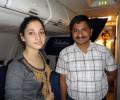 Spotted: Actress Tamannaah on flight to Singapore