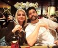Who is the young lady with Farhan Akhtar?