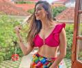 Laxmi Raai likes her pink bikini