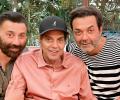 Sunny-Bobby Immerse Dharmendra's Ashes In Ganga