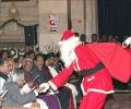 The President greets Santa Claus