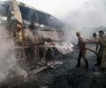 Bangalore-bound AC bus catches fire; 6 dead