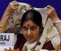 Sushma targeted again in Parliament over Gita remarks