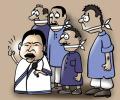 What to do with these foot-in-mouth netas in my party!