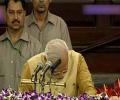 Advaniji don't use the word 'kripa', says Modi as he breaks down