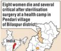 Sterilisation botch-up kills 8 women in Chattisgarh; 4 doctors suspended