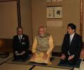A relaxed PM Modi bonds with Abe in Japan