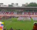 Kejriwal draws flak after students display his name in stadium