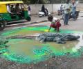 OMG! When Bengaluru found a crocodile on a busy street