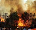 Uttarakhand forest fires: IAF chopper sprinkles water to douse blaze