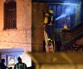 Firefighters battle large blaze at London market