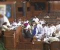 Speaker suspends 6 Congress MPs for throwing paper at Chair