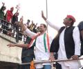 Roadshow politics: Akhilesh-Rahul show of strength in Varanasi