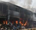 Massive fire outside Bandra station in Mumbai during demolition drive