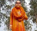 Ambedkar statue gets saffron makeover, then painted blue