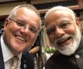 'Kithana acha he Modi': Aussie PM tweets selfie with Modi