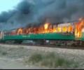 74 killed in massive fire on train in Pakistan