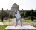 President, ministers lead the way on Yoga Day