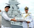 Rajnath's veiled attack on China at Visakhapatnam's commissioning