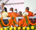 Modi showcases Buddha outreach with Rajapaksa scion in attendance