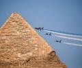 Aircraft Zoom Past The Pyramids