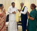 Dhankhar meets outgoing Vice President Naidu