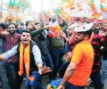 Dance, 'Dudh Abhishek': BJP, Cong celebrate poll win