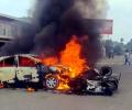 Mother, 8-year-old son killed as mob sets fire to ambulance in Manipur