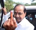 PIX: Famous faces at polling booths in Telangana