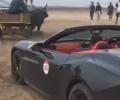 Ferrari stuck on Alibaug beach rescued by bullock cart