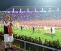 Modi plays drum, witnesses grand Jhumoir dance in Assam