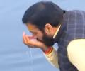 SEE: Haryana CM sips Yamuna water amid poisoning claim