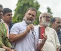 'BJP-nominated' EC trying to rig Bihar polls: Rahul leads protest in Patna