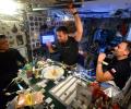 PIX: Shuks parties on space station ahead of homecoming