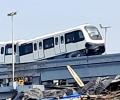 PIX: Monorail train tilts in Mumbai during test run