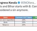 'Bihar, bidis start with B': Congress's GST post triggers row