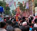 Mumbai bids farewell to Ganpati Bappa amid rain, bomb threat
