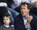 First Look: British PM Cameron at English Premier League match