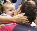 In PIX: Michael Phelps, the father...