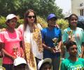 FIRST LOOK! Pregnant Sania Mirza felicitates kids at her academy