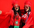 PIX: Morocco, Croatia fans paint the stadium RED