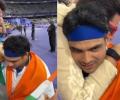 Abhishek Bachchan Hugs Neeraj Chopra