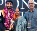 Gukesh, Mum, Dad & The Trophy