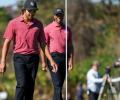 Tiger Wood in awe as son Charlie leads the way