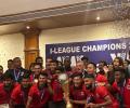 Amid controversy, Churchill Brothers get I-League trophy from AIFF